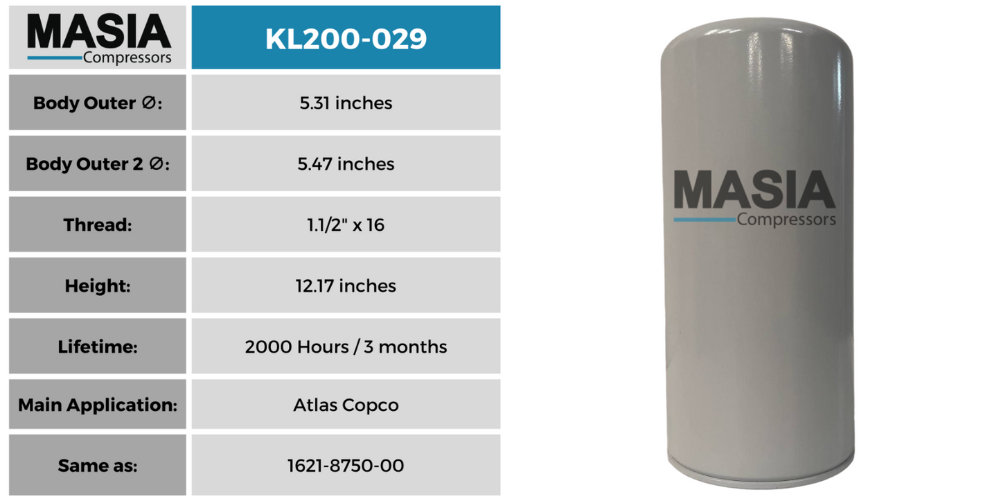 6.1979.0 Kaeser Oil Filter - Fits in DSD-100 thru DSD-200 and SFC-75 thru SFC250
